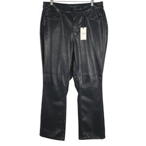 Judy Blue Faux Leather Straight Pants Size 14W Black Solid NWT PT-2127‎